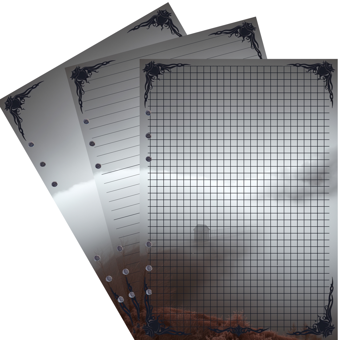DIN A5 Ringbucheinlagen 6-fach Lochung mit Motiv | Bild Mystic Fog 106