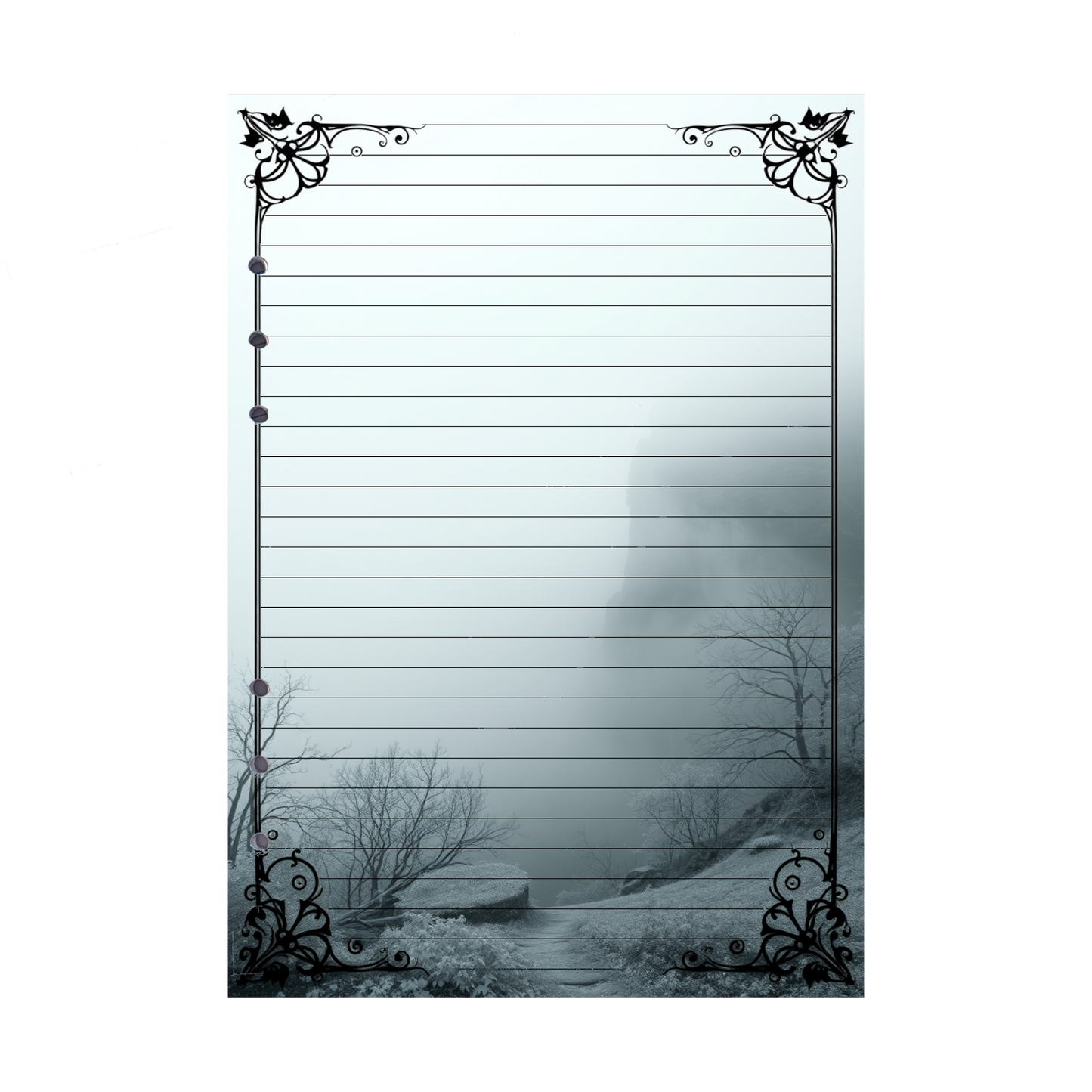 DIN A5 Ringbucheinlagen 6-fach Lochung mit Motiv | Bild Mystic Fog 19