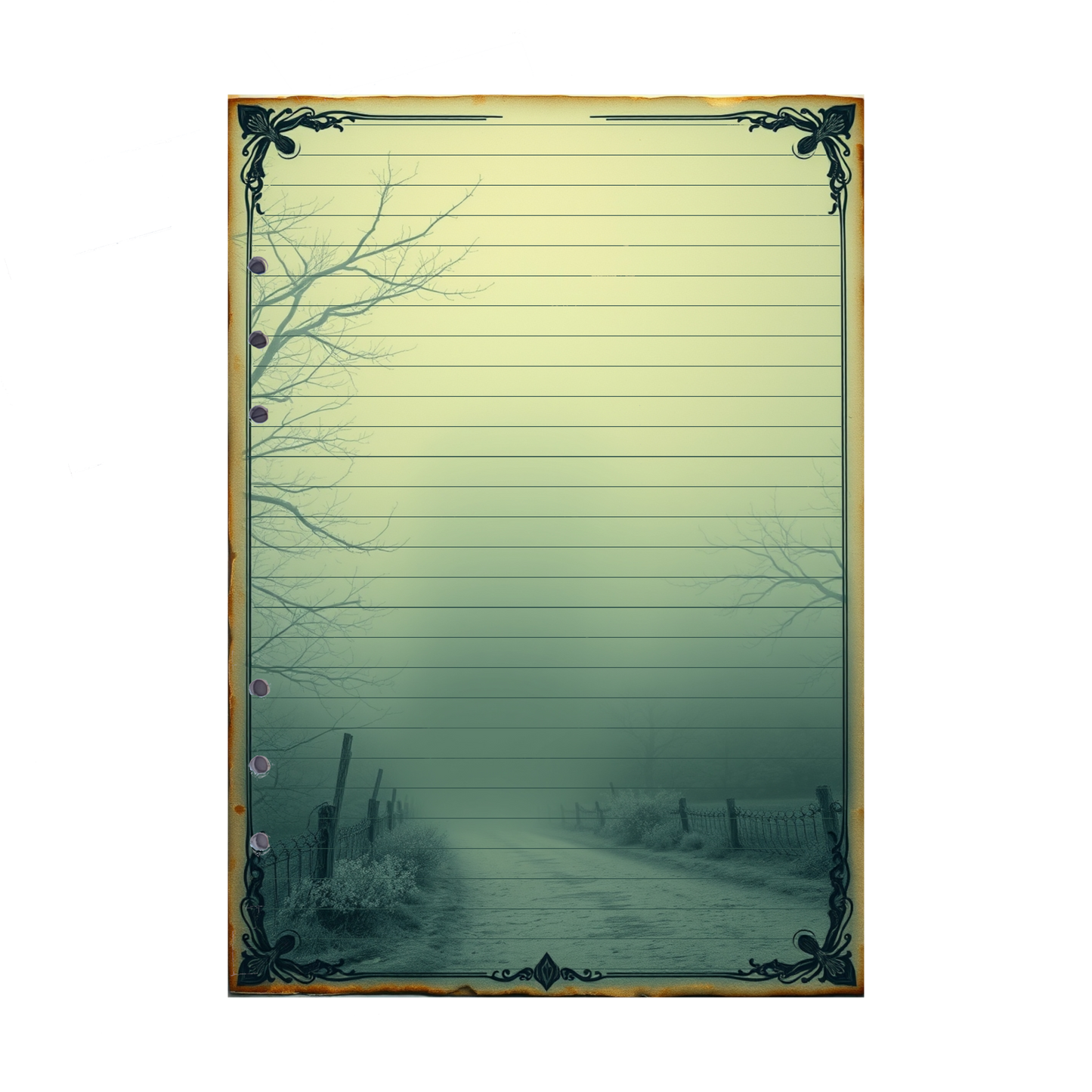 DIN A5 Ringbucheinlagen 6-fach Lochung mit Motiv | Bild Mystic Fog 38