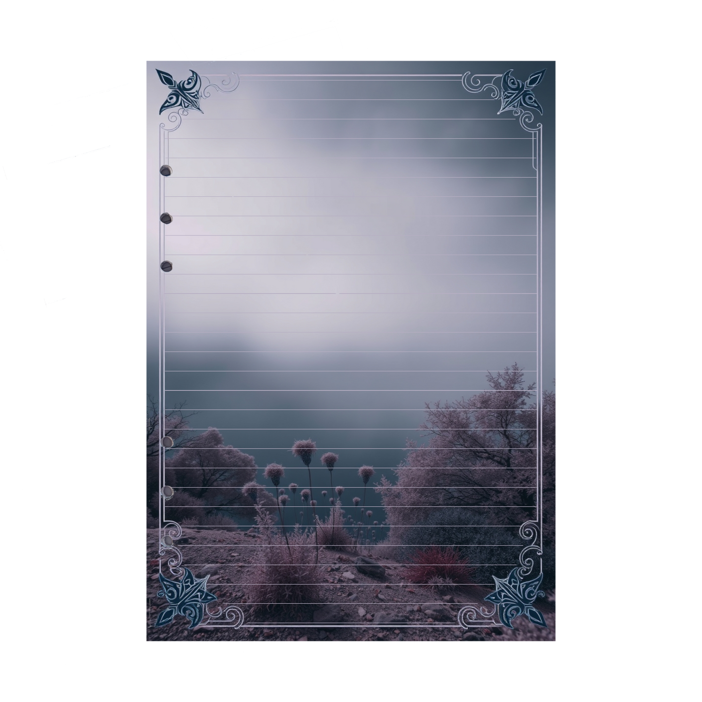 DIN A5 Ringbucheinlagen 6-fach Lochung mit Motiv | Bild Mystic Fog 61