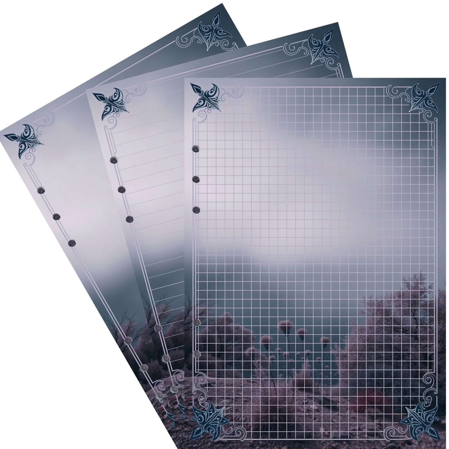 DIN A5 Ringbucheinlagen 6-fach Lochung mit Motiv | Bild Mystic Fog 61