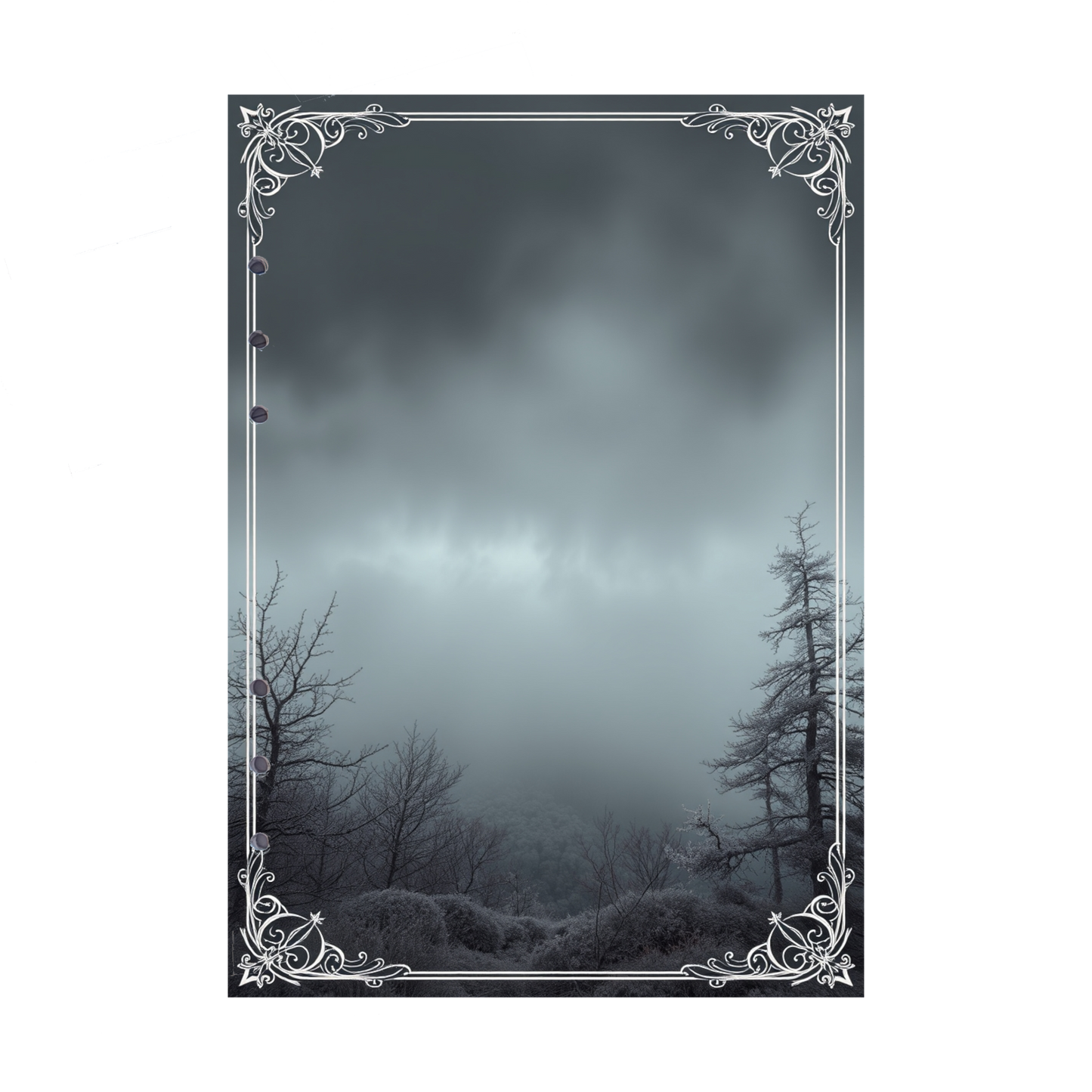 DIN A5 Ringbucheinlagen 6-fach Lochung mit Motiv | Bild Mystic Fog 71