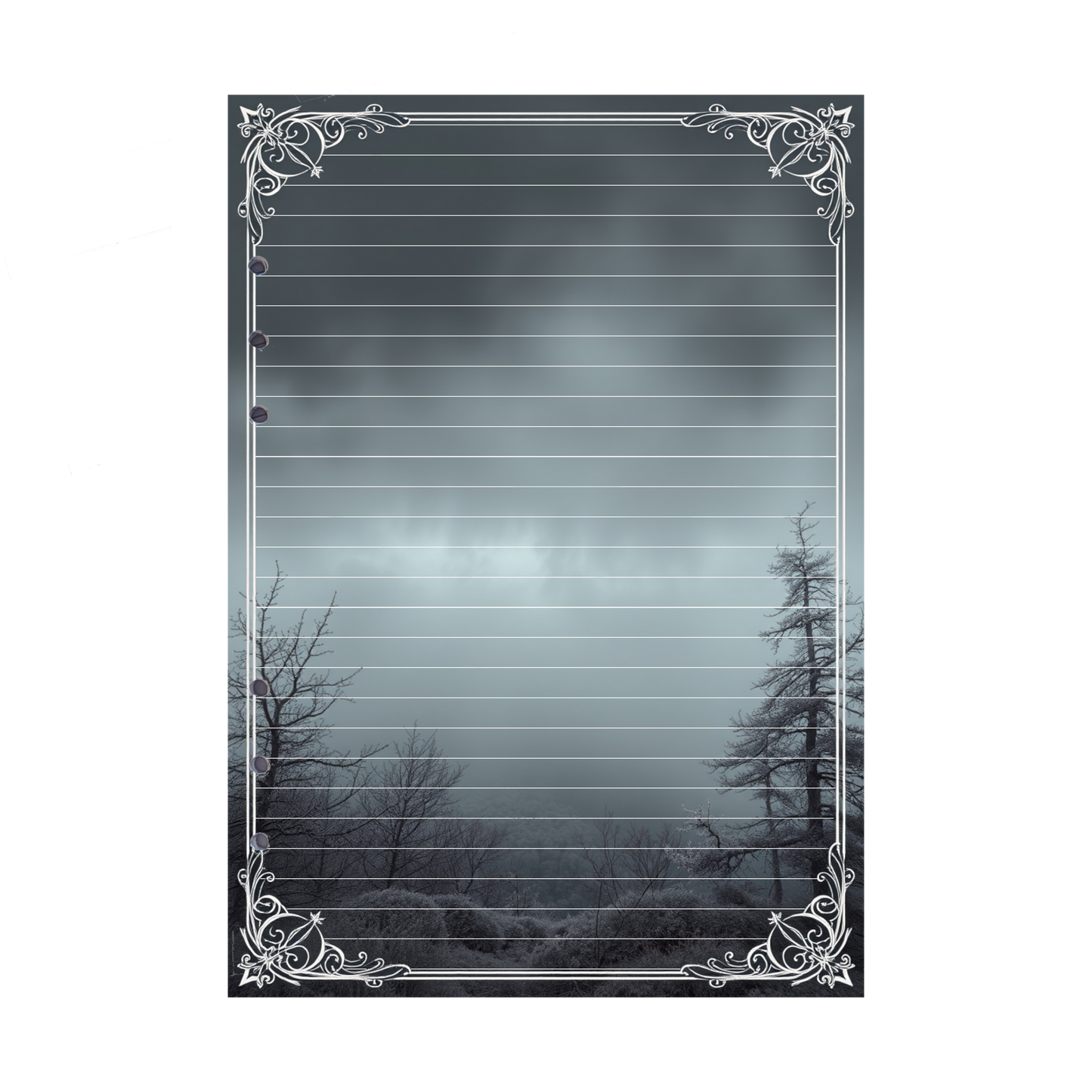 DIN A5 Ringbucheinlagen 6-fach Lochung mit Motiv | Bild Mystic Fog 71