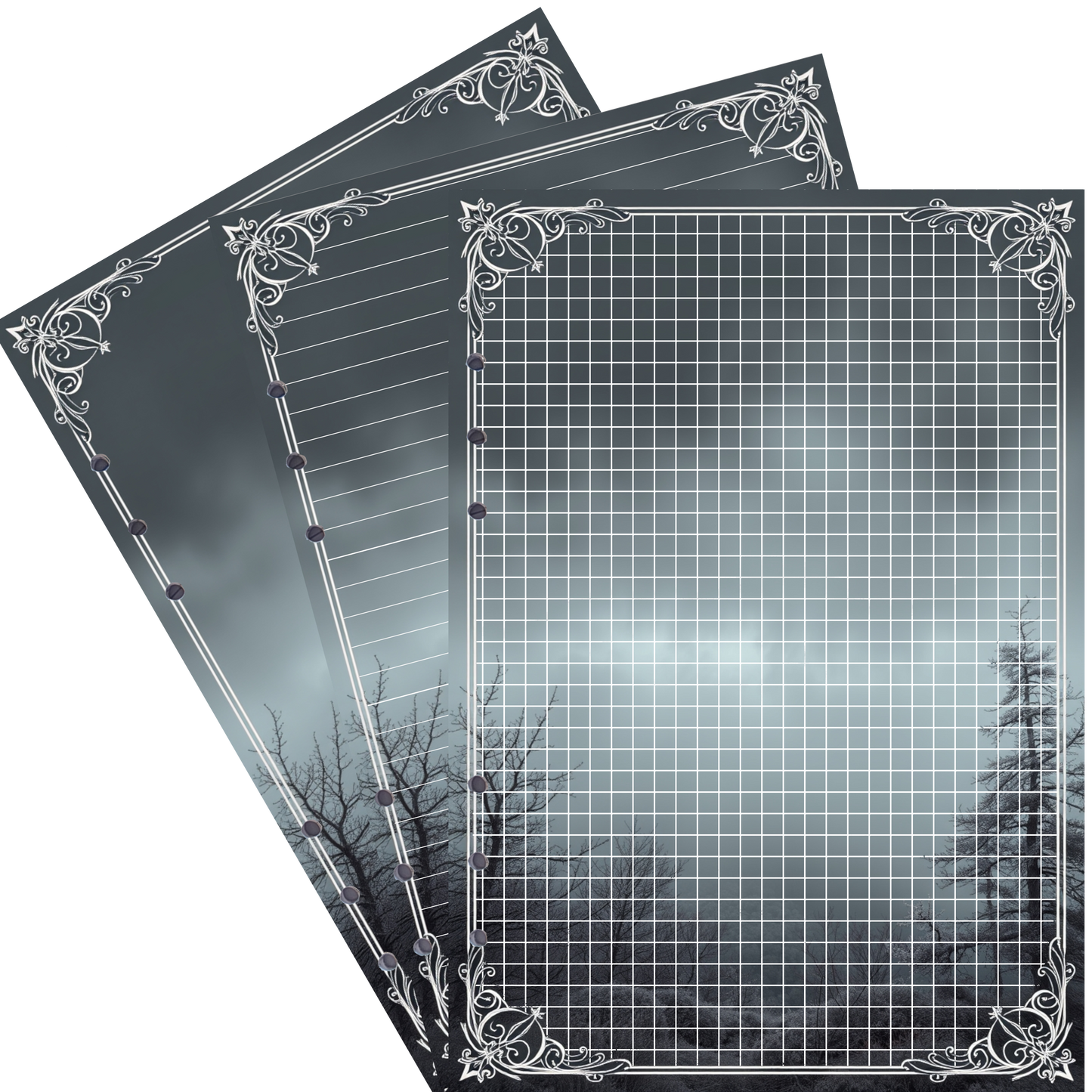 DIN A5 Ringbucheinlagen 6-fach Lochung mit Motiv | Bild Mystic Fog 71