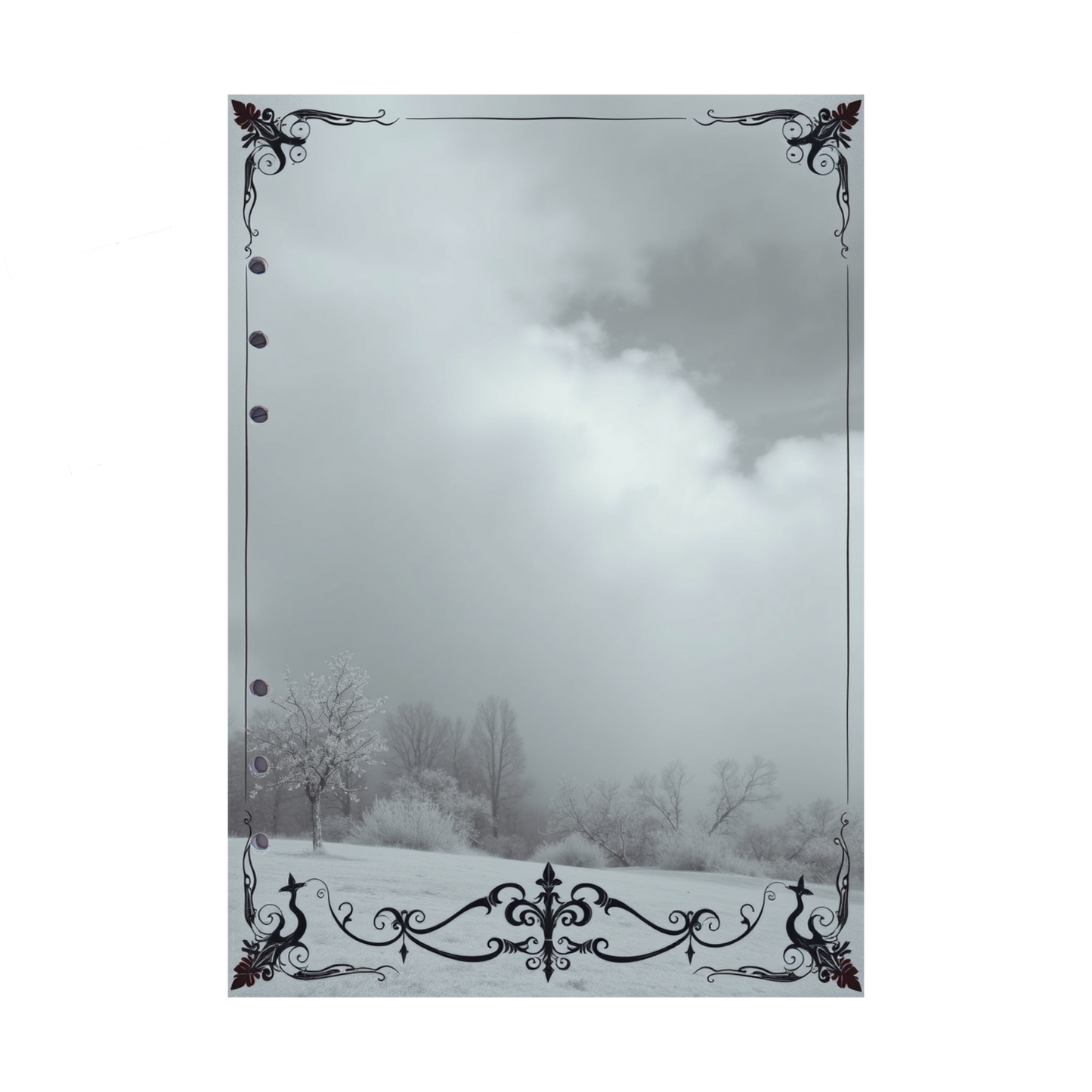 DIN A5 Ringbucheinlagen 6-fach Lochung mit Motiv | Bild Mystic Fog 90