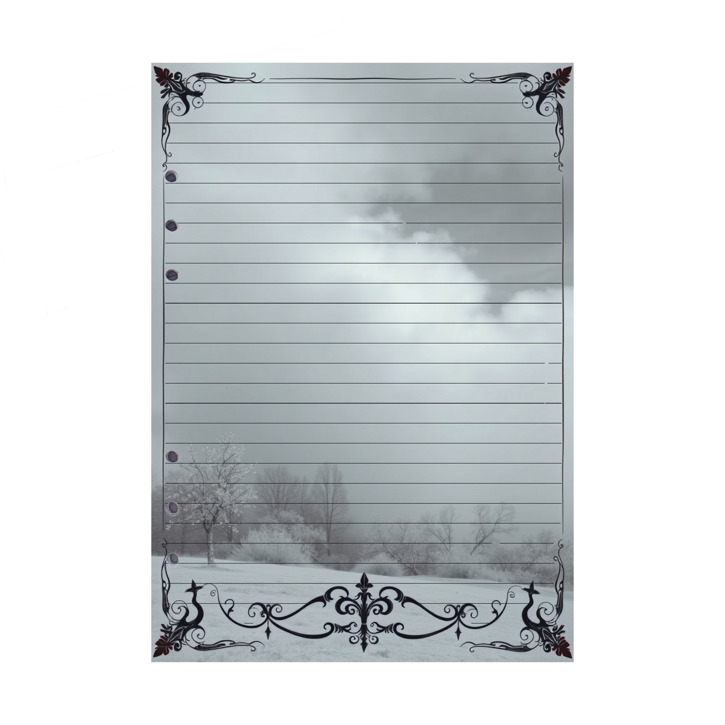 DIN A5 Ringbucheinlagen 6-fach Lochung mit Motiv | Bild Mystic Fog 90