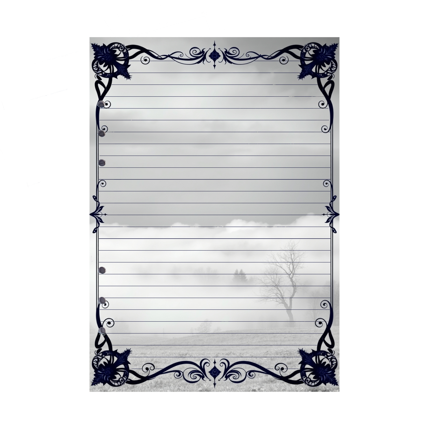 DIN A5 Ringbucheinlagen 6-fach Lochung mit Motiv | Bild Mystic Fog 96