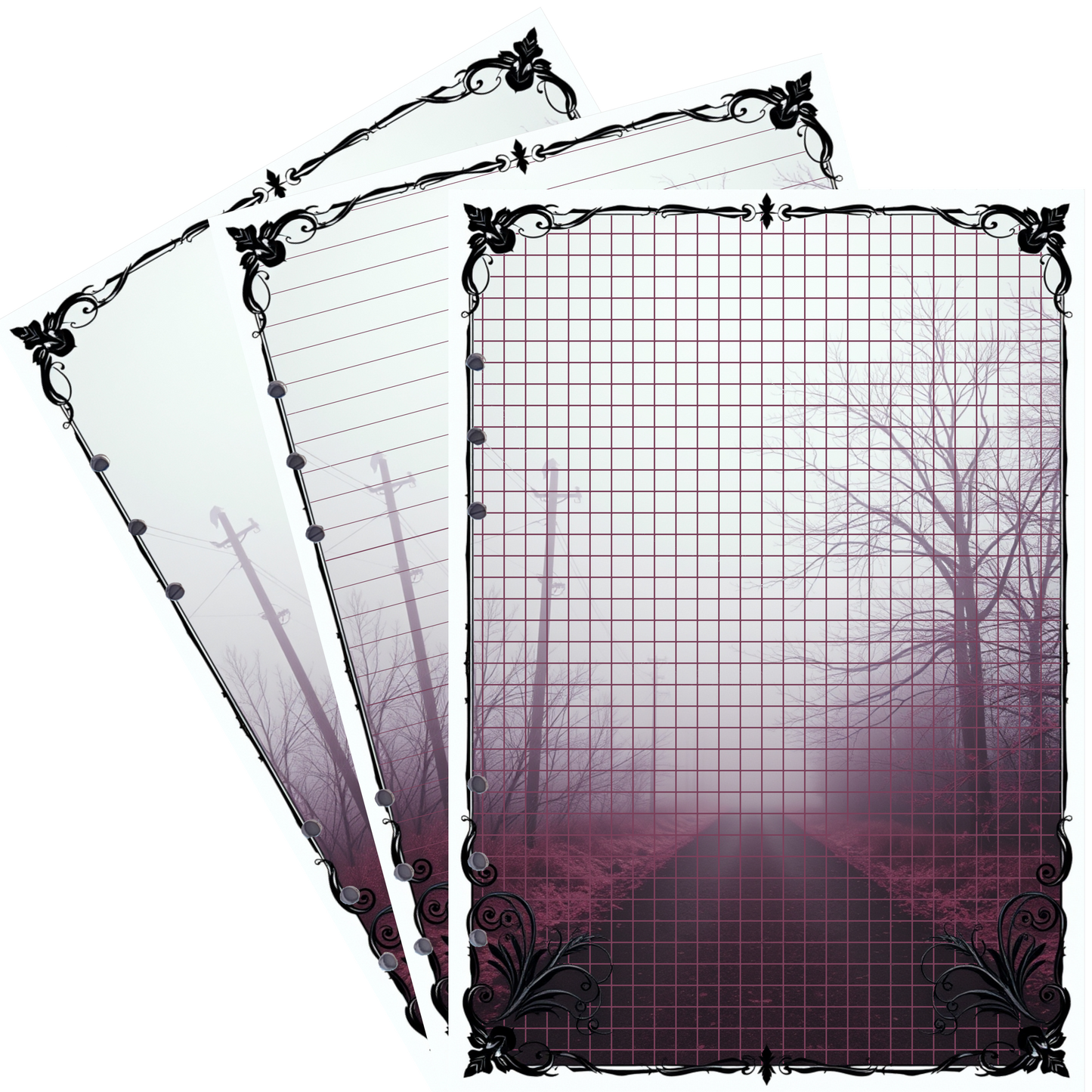 DIN A5 Ringbucheinlagen 6-fach Lochung mit Motiv | Bild Mystic Fog 99