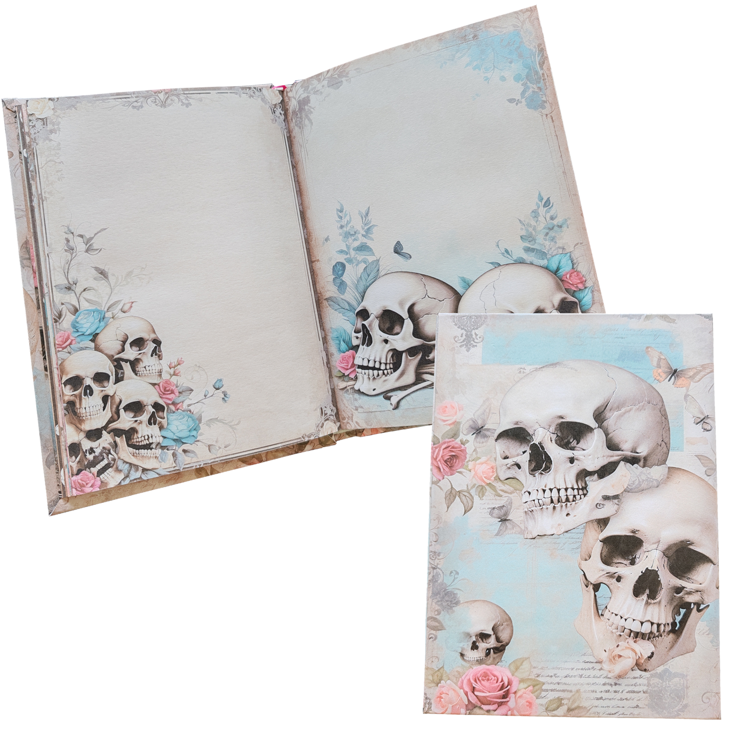 Illustriertes Notizbuch | Motiv Old Skull | DIN A5 Hardcover | 160 Seiten