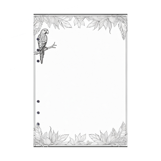 DIN A5 Ringbucheinlagen 6-fach Lochung mit Motiv | Bild Papagei 1