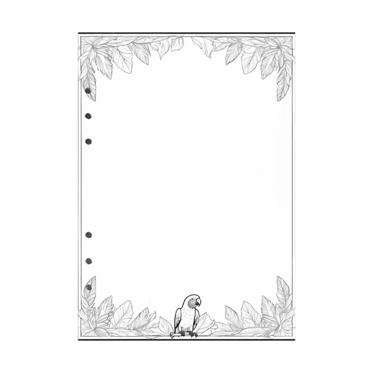 DIN A5 Ringbucheinlagen 6-fach Lochung mit Motiv | Bild Papagei 2