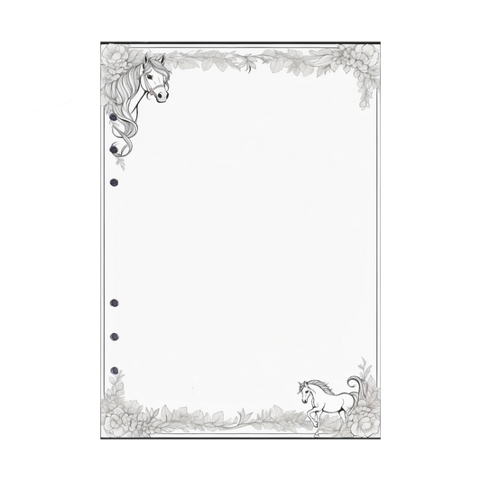 DIN A5 Ringbucheinlagen 6-fach Lochung mit Motiv | Bild Pferd 1