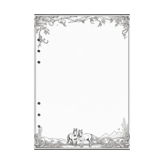 DIN A5 Ringbucheinlagen 6-fach Lochung mit Motiv | Bild Pferd 3