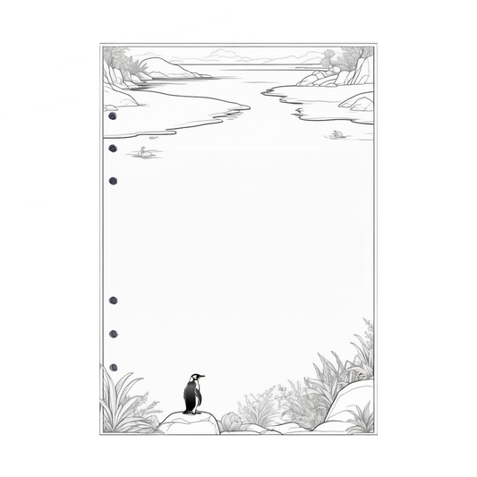 DIN A5 Ringbucheinlagen 6-fach Lochung mit Motiv | Bild Pinguin 3