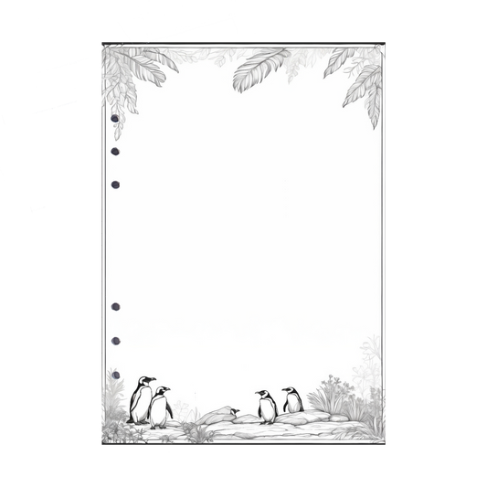 DIN A5 Ringbucheinlagen 6-fach Lochung mit Motiv | Bild Pinguin 6