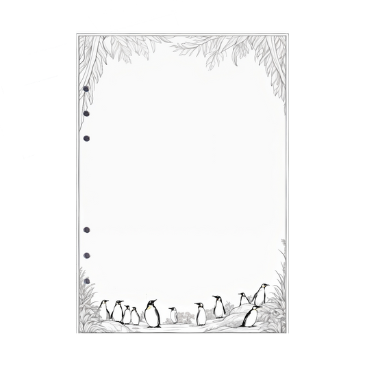 DIN A5 Ringbucheinlagen 6-fach Lochung mit Motiv | Bild Pinguin 8