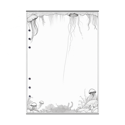 DIN A5 Ringbucheinlagen 6-fach Lochung mit Motiv | Bild Qualle 1