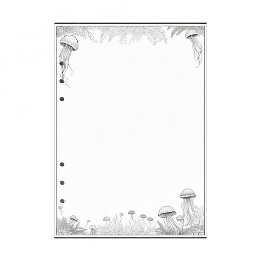 DIN A5 Ringbucheinlagen 6-fach Lochung mit Motiv | Bild Qualle 2