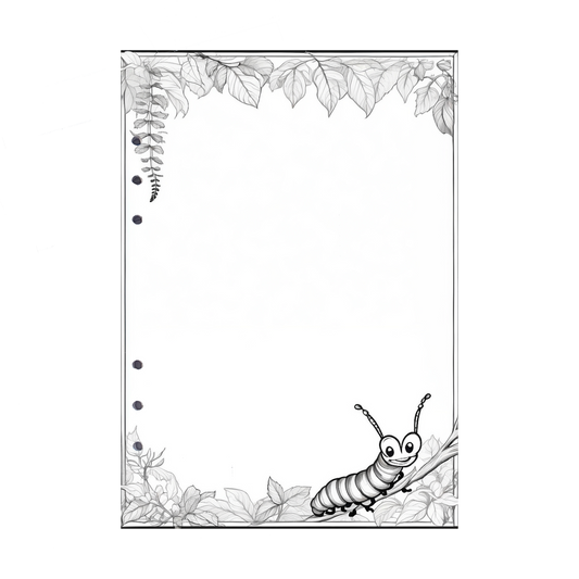 DIN A5 Ringbucheinlagen 6-fach Lochung mit Motiv | Bild Raupe 1