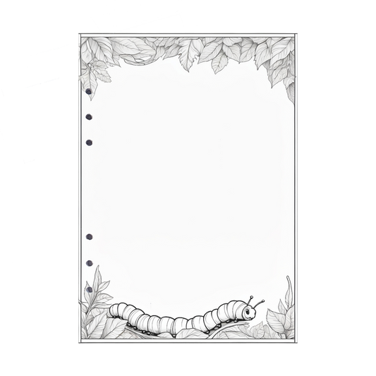 DIN A5 Ringbucheinlagen 6-fach Lochung mit Motiv | Bild Raupe 2