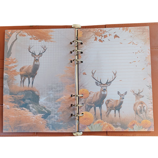 Autumn Breeze Ringbucheinlagen | Motiv-Inlays Reh | 50 Seiten | DIN A5/A6