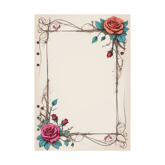 DIN A5 Ringbucheinlagen 6-fach Lochung mit Motiv | Bild Rose 1