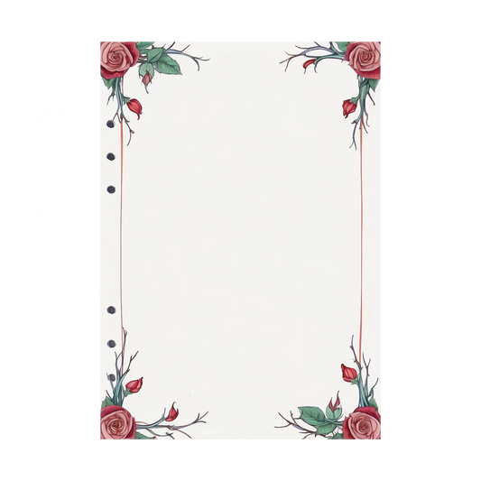 DIN A5 Ringbucheinlagen 6-fach Lochung mit Motiv | Bild Rose 10