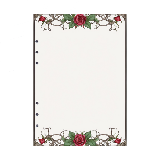 DIN A5 Ringbucheinlagen 6-fach Lochung mit Motiv | Bild Rose 16