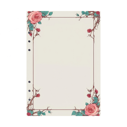 DIN A5 Ringbucheinlagen 6-fach Lochung mit Motiv | Bild Rose 17