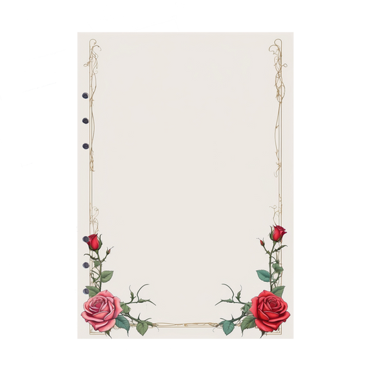 DIN A5 Ringbucheinlagen 6-fach Lochung mit Motiv | Bild Rose 2