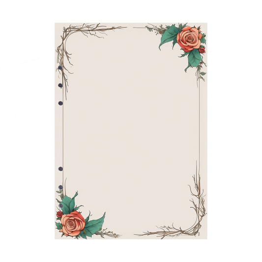 DIN A5 Ringbucheinlagen 6-fach Lochung mit Motiv | Bild Rose 20