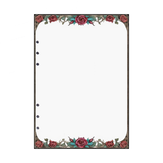 DIN A5 Ringbucheinlagen 6-fach Lochung mit Motiv | Bild Rose 9