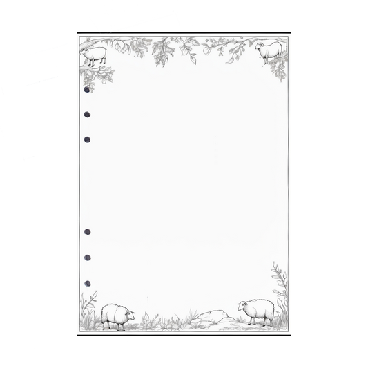 DIN A5 Ringbucheinlagen 6-fach Lochung mit Motiv | Bild Schaf 2