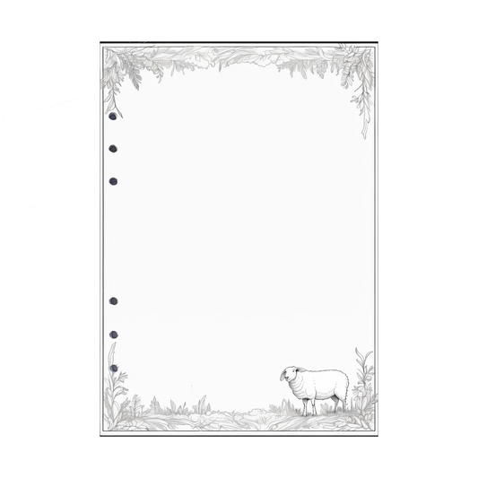 DIN A5 Ringbucheinlagen 6-fach Lochung mit Motiv | Bild Schaf 4