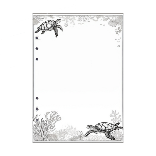 DIN A5 Ringbucheinlagen 6-fach Lochung mit Motiv | Bild Schildkröte 1