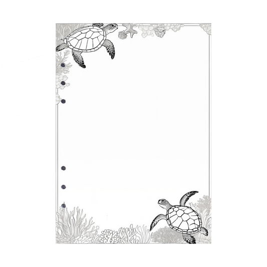 DIN A5 Ringbucheinlagen 6-fach Lochung mit Motiv | Bild Schildkröte 2