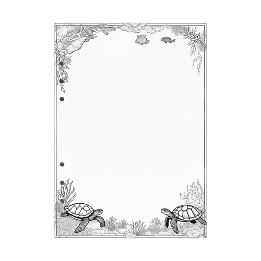 DIN A5 Ringbucheinlagen 6-fach Lochung mit Motiv | Bild Schildkröte 3