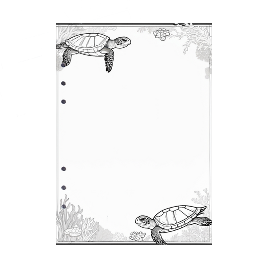 DIN A5 Ringbucheinlagen 6-fach Lochung mit Motiv | Bild Schildkröte 4