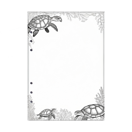 DIN A5 Ringbucheinlagen 6-fach Lochung mit Motiv | Bild Schildkröte 5