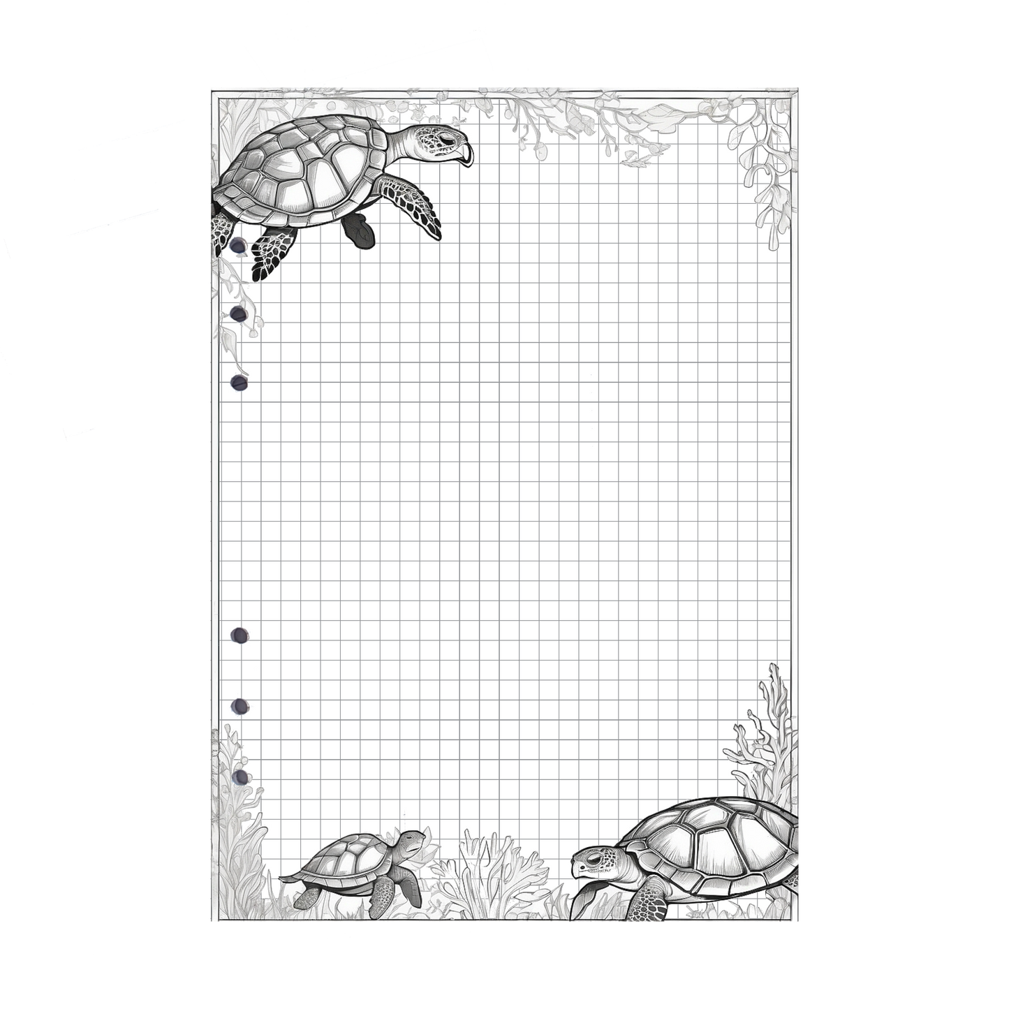 DIN A5 Ringbucheinlagen 6-fach Lochung mit Motiv | Bild Schildkröte 5