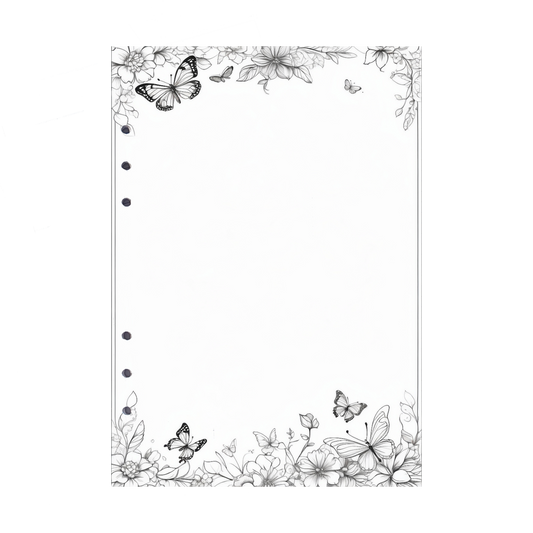 DIN A5 Ringbucheinlagen 6-fach Lochung mit Motiv | Bild Schmetterling 1