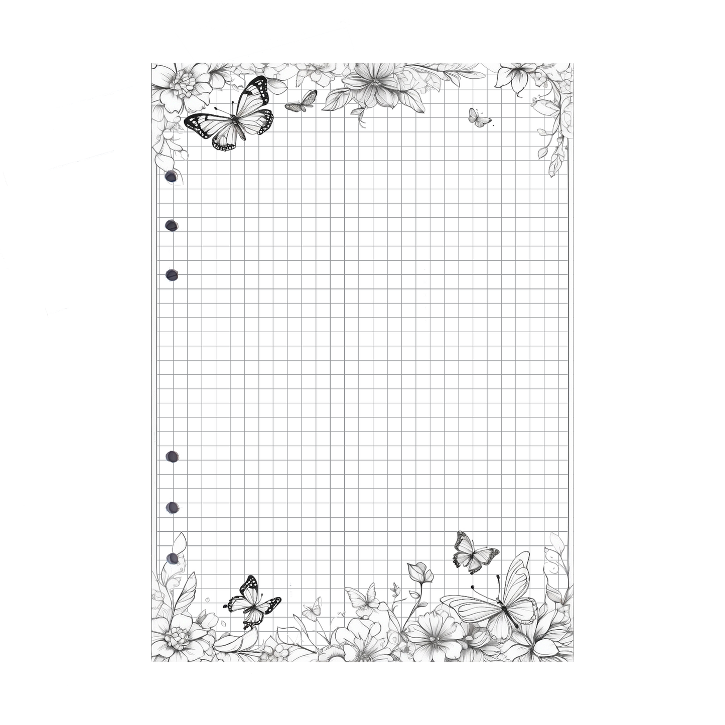 DIN A5 Ringbucheinlagen 6-fach Lochung mit Motiv | Bild Schmetterling 1