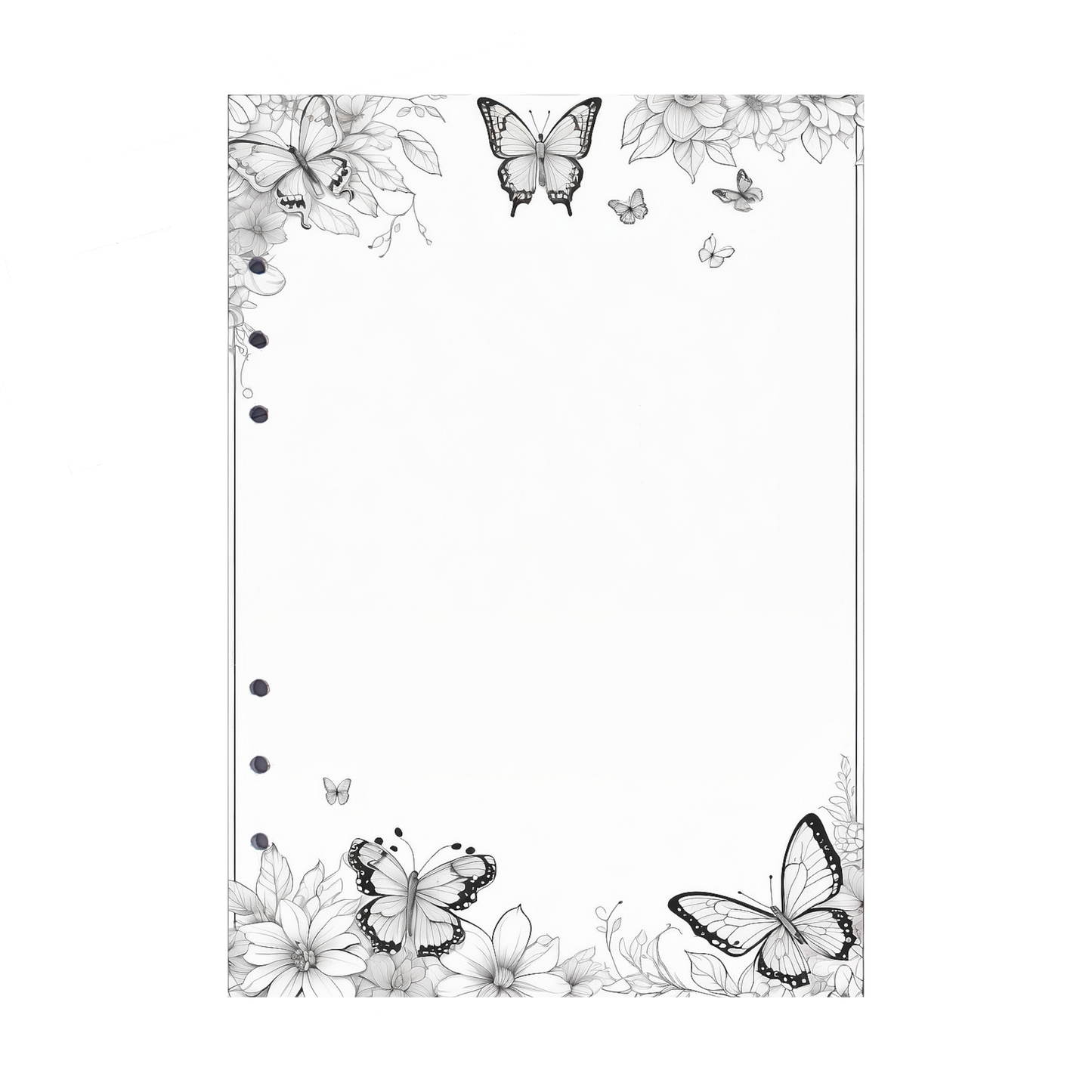 DIN A5 Ringbucheinlagen 6-fach Lochung mit Motiv | Bild Schmetterling 2