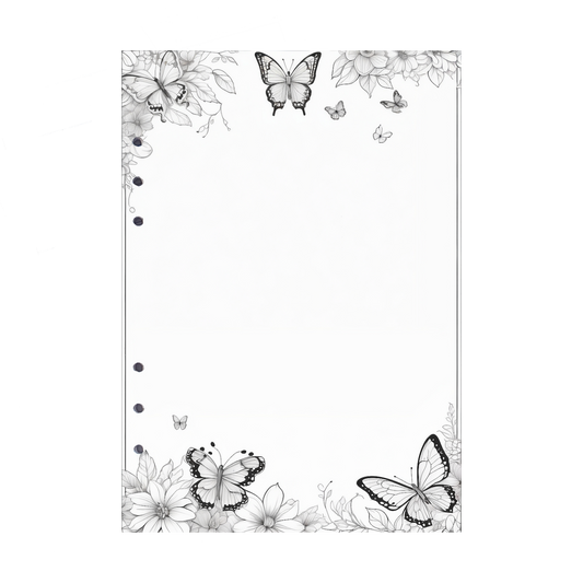 DIN A5 Ringbucheinlagen 6-fach Lochung mit Motiv | Bild Schmetterling 2