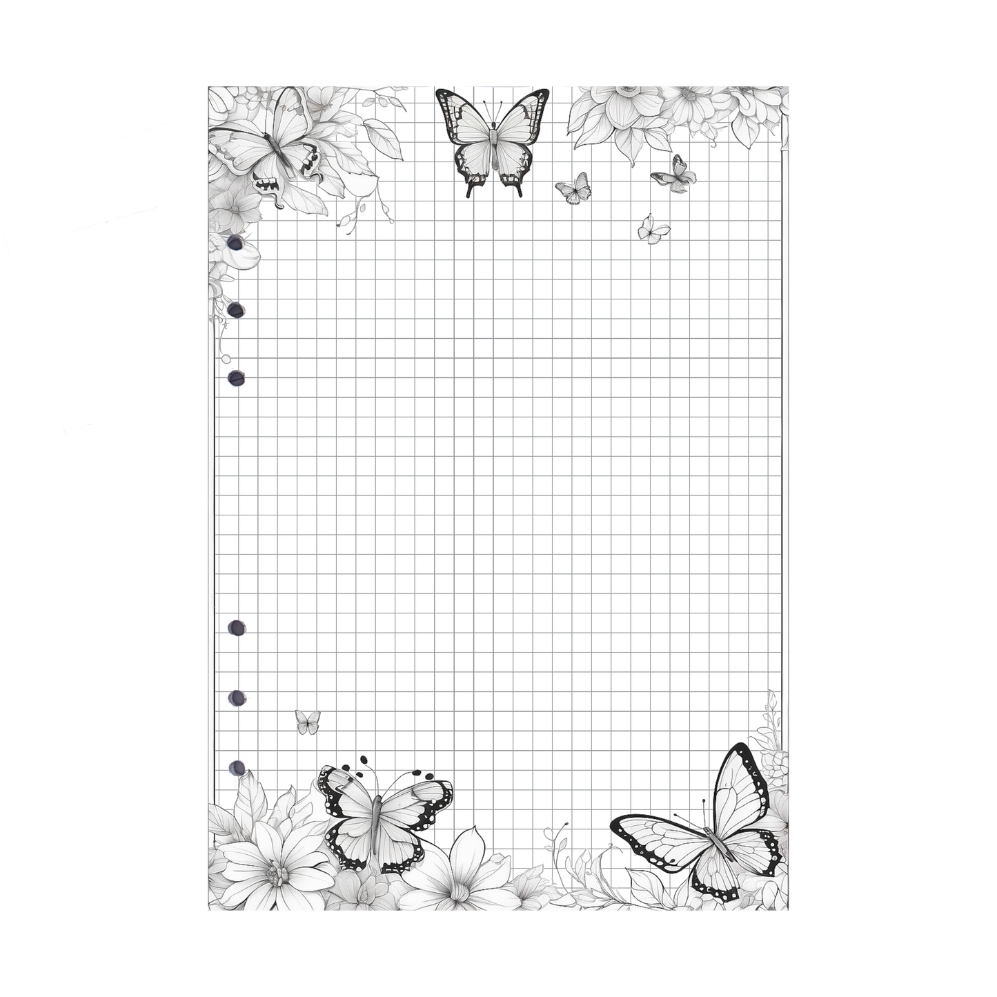 DIN A5 Ringbucheinlagen 6-fach Lochung mit Motiv | Bild Schmetterling 2