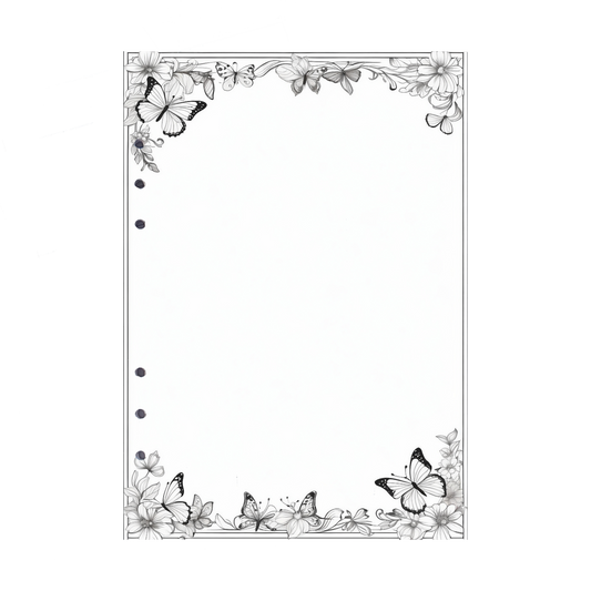 DIN A5 Ringbucheinlagen 6-fach Lochung mit Motiv | Bild Schmetterling 3