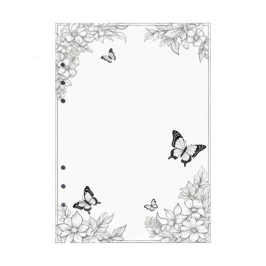 DIN A5 Ringbucheinlagen 6-fach Lochung mit Motiv | Bild Schmetterling 4