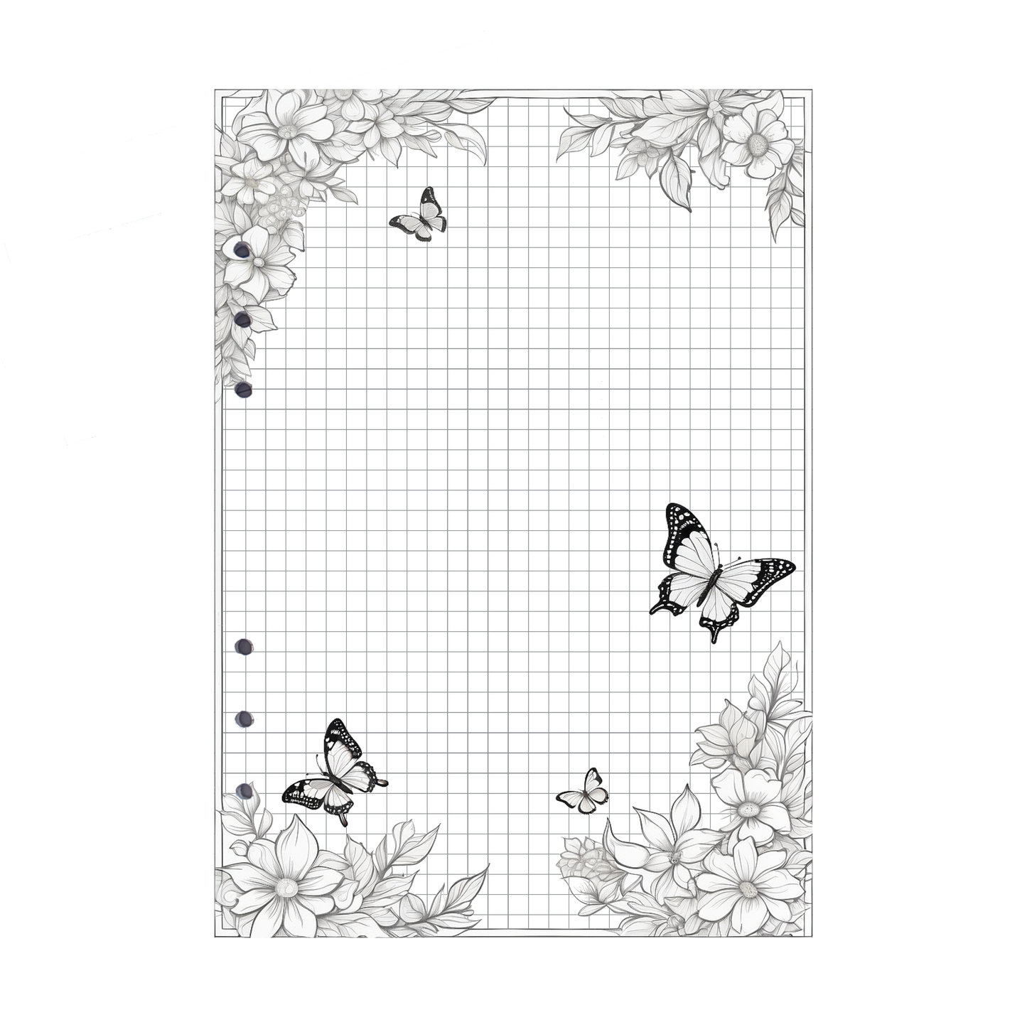 DIN A5 Ringbucheinlagen 6-fach Lochung mit Motiv | Bild Schmetterling 4