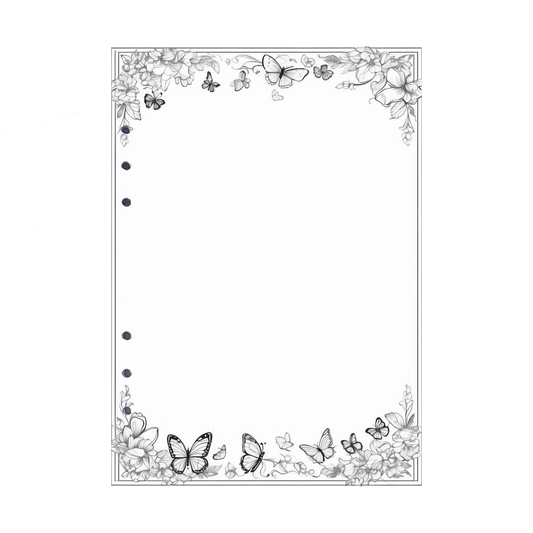 DIN A5 Ringbucheinlagen 6-fach Lochung mit Motiv | Bild Schmetterling 5