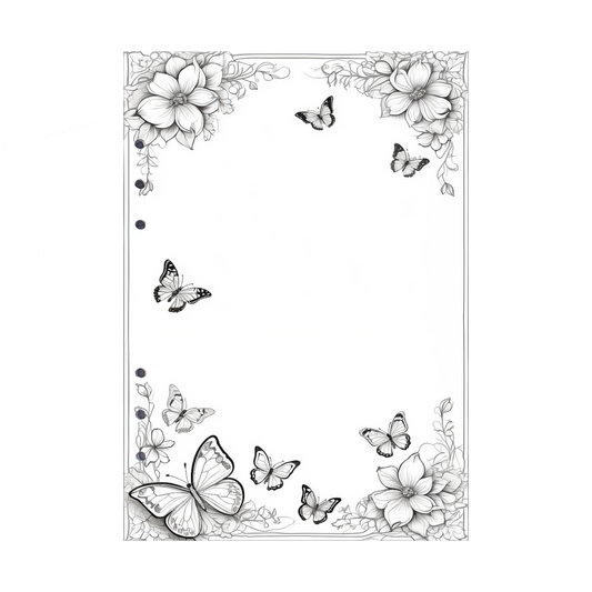 DIN A5 Ringbucheinlagen 6-fach Lochung mit Motiv | Bild Schmetterling 6